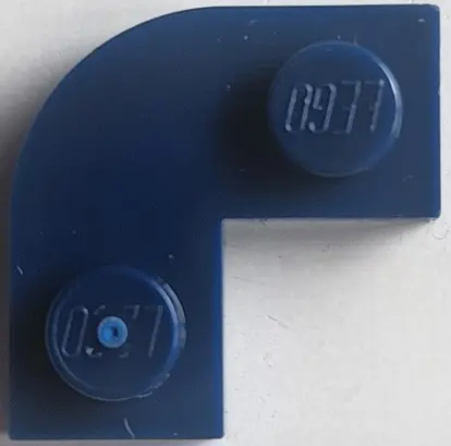 Dark Blue Plate, Round Corner 2 x 2 with 1 x 1 Cutout