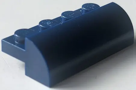 Dark Blue Slope, Curved 2 x 4 with 4 Recessed Studs
