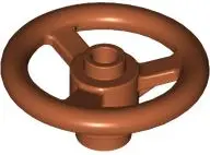 Dark Orange Technic, Steering Wheel Small, 3 Studs Diameter