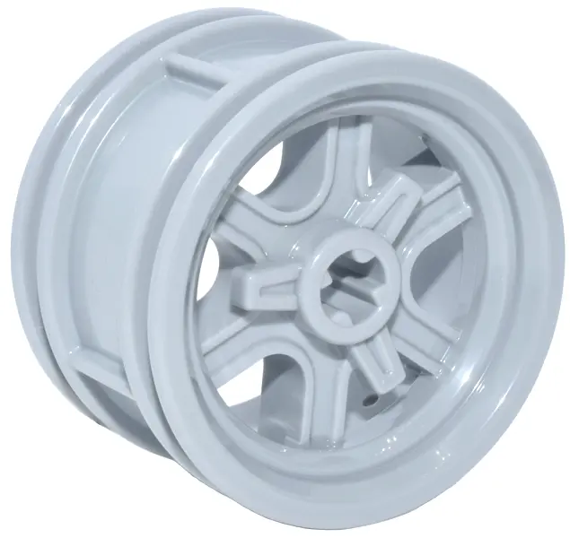 Light Bluish Gray Wheel 30.4mm D. x 20mm with Axle Hole, 6 Curved Spokes and Spinner Cap