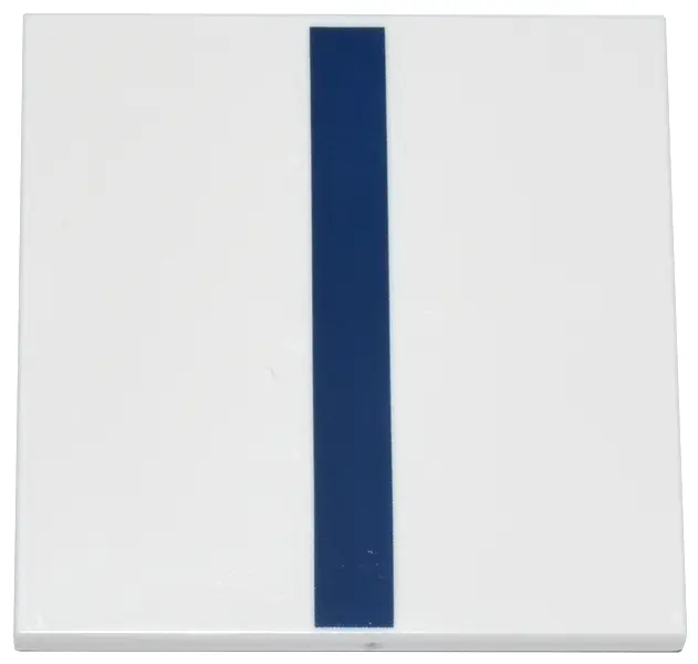 White Tile 4 x 4 with Dark Blue Stripe Pattern