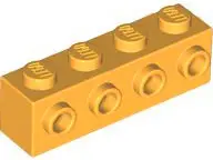 Bright Light Orange Brick, Modified 1 x 4 with Studs on Side