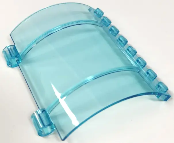 Trans-Light Blue Panel 5 x 8 x 3 2/3 Curved with 2 Axle Holes