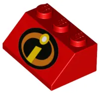 Red Slope 45 2 x 3 with Incredibles Symbol Pattern