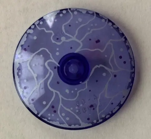 Trans-Purple Dish 4 x 4 Inverted (Radar) with Solid Stud with White Force Field Pattern