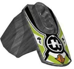 Pearl Dark Gray Hero Factory Armor with Ball Joint Socket - Size 4 with Orange Arrows, Lime and Whit