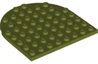 Olive Green Plate, Round 8 x 8 Rounded End