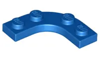 Blue Plate, Round Corner 3 x 3 with 2 x 2 Curved Cutout