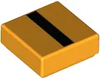Bright Light Orange Tile 1 x 1 with Black Stripe Pattern (BrickHeadz Minion Jumpsuit Sleeve)