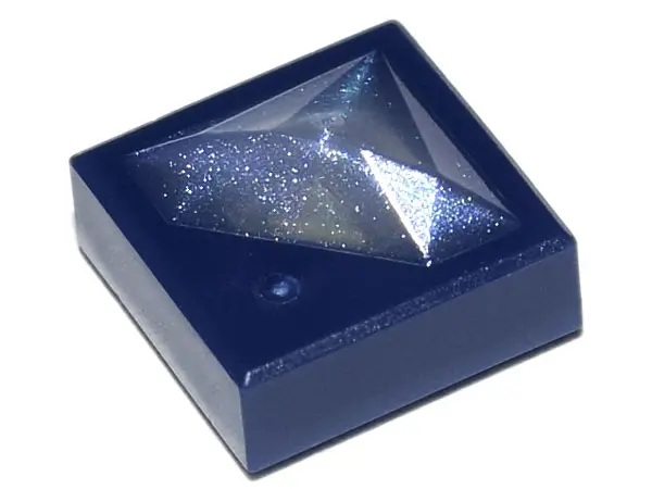 Dark Blue Tile, Modified 1 x 1 x 2/3 with Raised Satin Trans-Clear Diamond Pattern