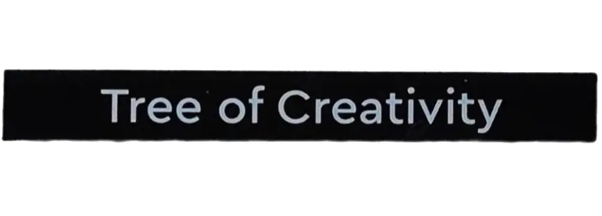 Black Tile 1 x 8 with 'Tree of Creativity' Pattern