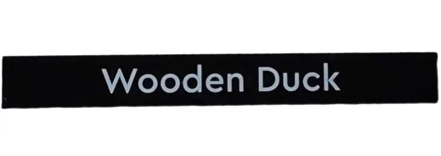 Black Tile 1 x 8 with 'Wooden Duck' Pattern