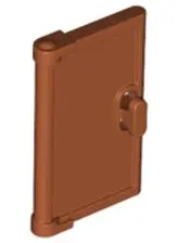 Dark Orange Door 1 x 2 x 3 with Vertical Handle, Mold for Tabless Frames