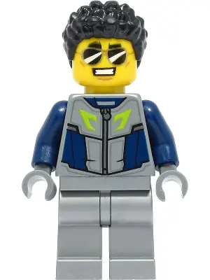 Duke DeTain - Stuntz Driver, Dark Blue and Flat Silver Racing  Suit