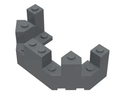 Dark Bluish Gray Castle Turret Top 4 x 8 x 2 1/3