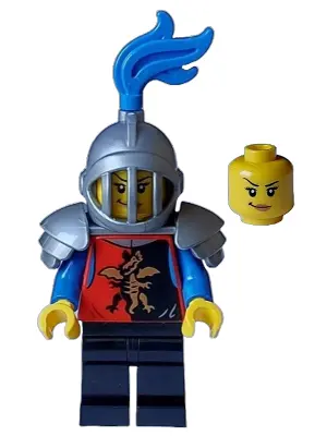 Dragon Knight - Female, Black Legs, Flat Silver Helmet and Armor