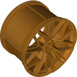 Metallic Gold Wheel 62.3mm D. x 42mm Technic Racing Large with 10 'Y' Spokes