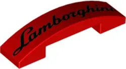 Red Slope, Curved 4 x 1 x 2/3 Double with 'Lamborghini' Pattern