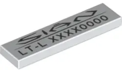 White Tile 1 x 4 with 'SIAN LT-L' and Variable Code Pattern