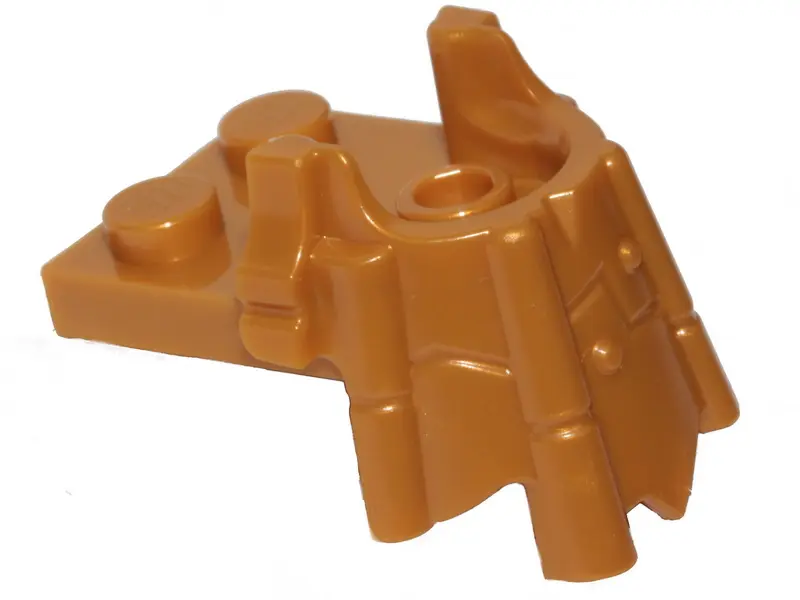Pearl Gold Plate, Modified 2 x 2 with Curved Minifigure Head Holder