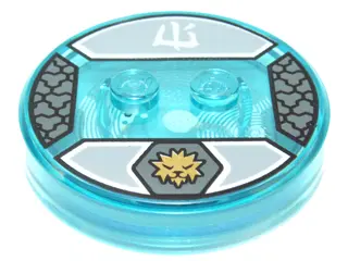 Trans-Light Blue Dimensions Toy Tag 4 x 4 x 2/3 with 2 Studs and Trans-Light Blue Bottom with Gold I