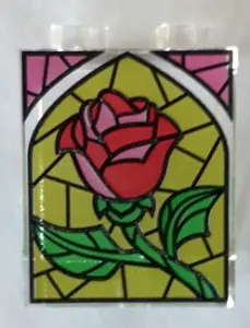Trans-Clear Panel 1 x 2 x 2 with Side Supports - Hollow Studs with Red, Bright Green, Lime and Dark 