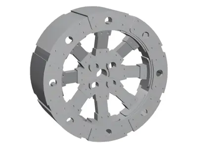 Flat Silver Wheel Wagon Viking with 12 Holes (55mm D.)