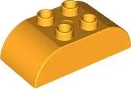 Light Orange Duplo, Brick 2 x 4 Slope Curved Double
