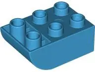 Azure Duplo, Brick 2 x 3 Slope Curved Inverted