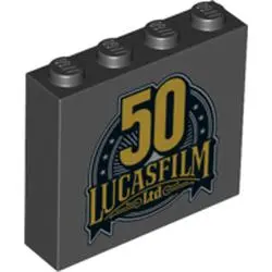 Black Brick 1 x 4 x 3 with Number 50 and 'LUCASFILM Ltd' Pattern