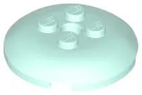 Light Aqua Brick, Round 4 x 4 x 2/3 Dome Top with Hole