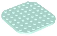 Light Aqua Plate, Round 8 x 8 with Rounded Corners