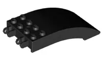 Black Windscreen 8 x 4 x 2 Curved with Locking Dual 2 Fingers