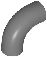 Bluish Gray Brick, Round Tube 1 x 1 d. 90 degrees Elbow Macaroni - No Stud - Type 2 - Axle Hole