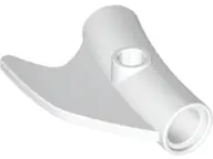 White Technic, Pin Connector Round Curved with Fin and Hole