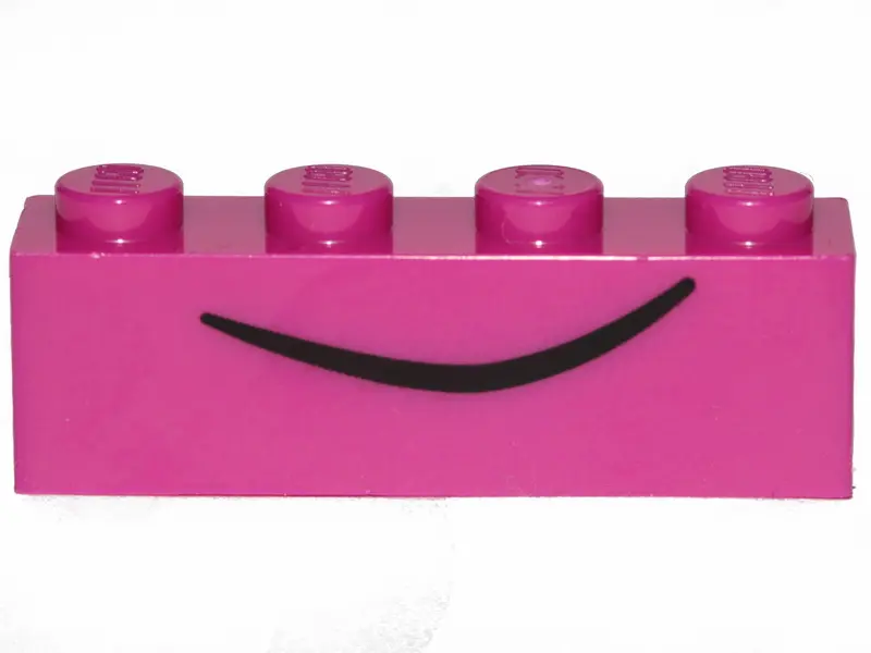 Magenta Brick 1 x 4 with Black Curved Line Pattern (Queen Watevra Wa'Nabi Mouth)