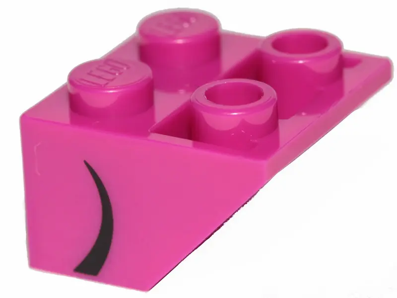 Magenta Slope, Inverted 45 2 x 2 with Flat Bottom Pin with Curved Black Line on Side Pattern (Queen 