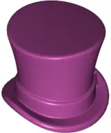 Magenta Minifigure, Headgear Hat, Top Hat with Ribbon
