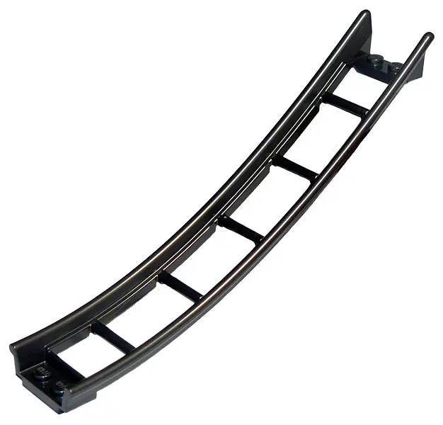 Pearl Dark Gray Train, Track Roller Coaster Ramp Large Lower Part, 6 Bricks Elevation