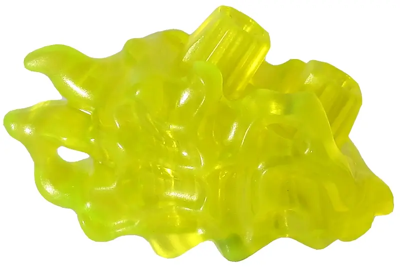 Trans-Neon Green Hips Extension Angled, Slime with Organic Flow Detail