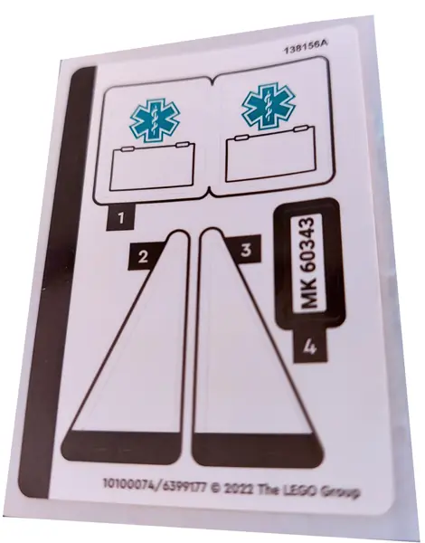 Sticker Sheet for Set 60343 - (10100074/6399177)