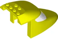 Neon Yellow Aircraft Fuselage Forward Top Curved 6 x 10 x 4 with 2 Window Panes with Molded Trans-Cl