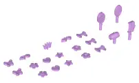 Medium Lavender Friends Accessories, Hair Care, 20 in Bag (Multipack)