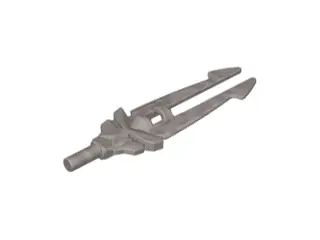 Flat Silver Minifigure, Weapon Sword, Double Blade with Bar Holder (Valious)