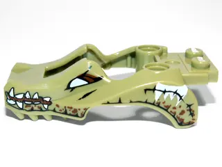 Olive Green Flywheel Fairing Crocodile Shape with Reddish Brown and White Crocodile Pattern