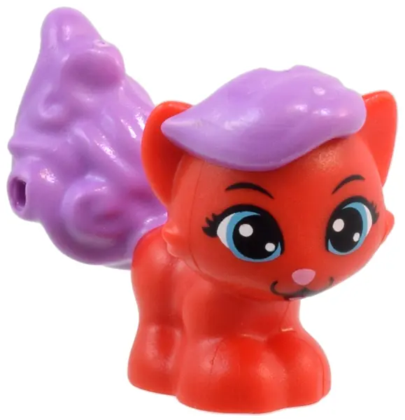 Red Cat, Whisker Haven Tales, Ariel's Kitten with Molded Medium Lavender Hair and Bushy Tail and Pri