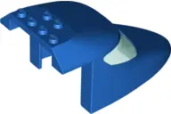 Blue Aircraft Fuselage Forward Top Curved 6 x 10 x 4 with 2 Window Panes with Molded Trans-Light Blu