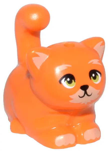 Orange Cat, Friends Style, Large, Sitting with Tan Markings and Lime Eyes Pattern (Poundcake)