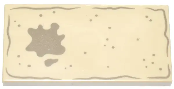 Tan Tile 2 x 4 with Dark Tan Litter Pan, Splashes and Dots Pattern