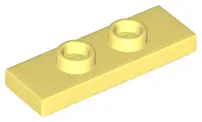 Bright Light Yellow Plate, Modified 1 x 3 with 2 Studs (Double Jumper)